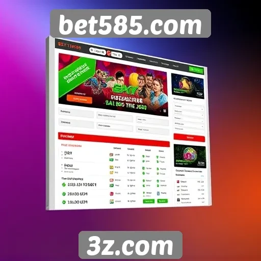 Avaliação da interface do site bet585.com